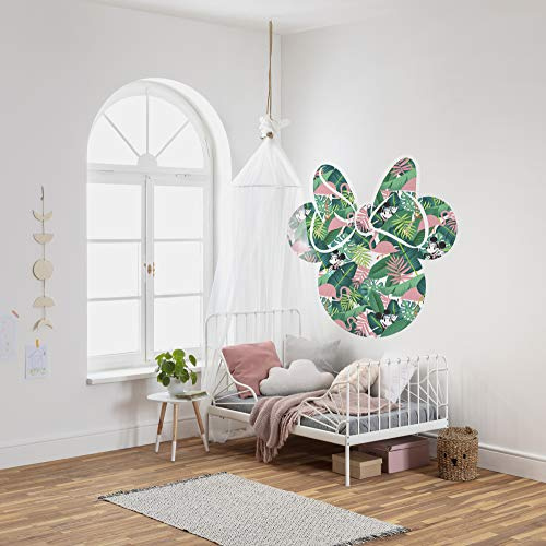 Disney selbstklebende und konturgeschnittene Vlies Fototapete von Komar - Minnie Head - Größe: 127 x 127 cm - Wandtattoo, Kinderzimmer