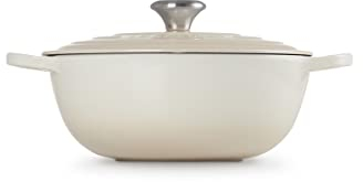 Le Creuset Signature La Marmite aus Gusseisen, Ø 26 cm, Für alle Herdarten und Induktion geeignet, Volumen: 4,1 l, 4,255 kg, Meringue, 21114267160430