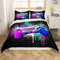 Gaming Bedding Set Colorful Tie dye Comforter Cover,Gamepad Duvet Cover for Boys,Video Games Double Bedding Gamer Console Action Buttons Bed Cover Teens Kids Bedroom Decor 3 Pcs Bed Collection