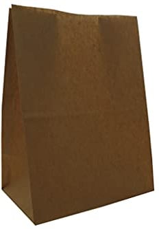 Blockbodenbeutel aus Papier braun - 26 + 17 x 35 cm - verschiedene Mengen (50 Stück)