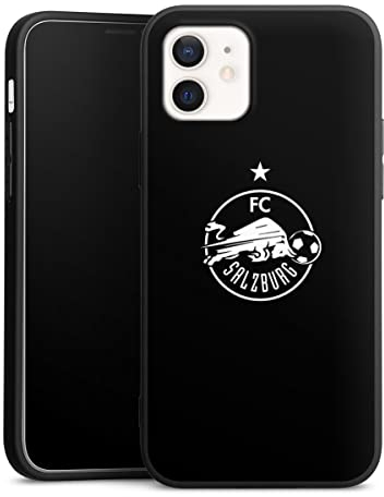 Premium Silikon Hülle kompatibel mit Apple iPhone 12 Handyhülle schwarz Case FC Red Bull Salzburg Offizielles Lizenzprodukt Fußball