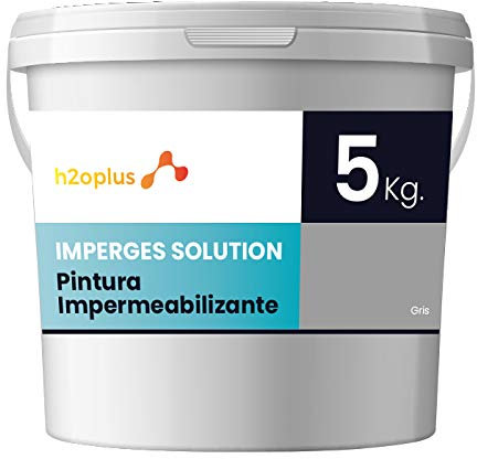 h2oplus Peinture d'étanchéité Imperméabilisante pour Terrasse Circulable, Balcon et Sols Extérieurs Gris PROFESSIONNEL · 5 kg (4,15 L)