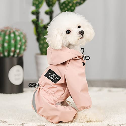 Coholl Wasserdichter Hundemantel für den Winter, Warme Jacke, Outdoor-Sport wasserdichte Hundekleidung hundemantel für kleine Hunde mit 3M Reflexstreifen, maschinenwaschbar (Rosa, M)