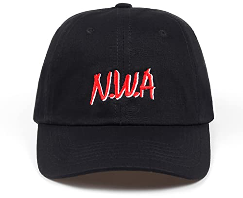 Cap Herren Brief Papa Hut Männer Frauen NWA Cap Hut Compton Hip Hop Hüte Modische verstellbare Golfmütze, schwarz