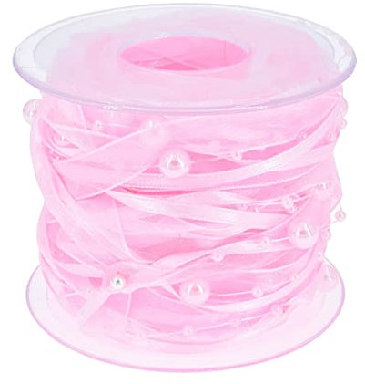 Fenteer Perlenband Chiffon Wickelrolle Applikation Perlen Zum Nähen Von Kleidung Party Rosa 2