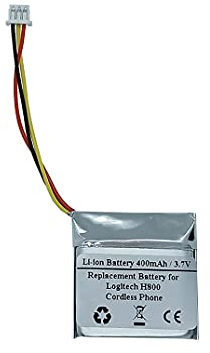 Batterie de rechange 400 mAh 3,7 V pour casque sans fil Logitec h H800 H820e, 533-00095