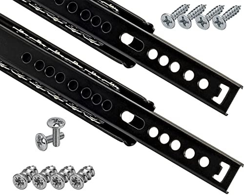 Stahlia Schubladenschienen 27mm x 246 mm SCHWARZ (1 Paar) Teilauszug Schubladenauszug Kugelauszug Rollenauszug Schienen Schienensystem Auszugsschienen Kugelführung