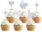 Keaziu 25 Stück God Bless Cross Cupcake Topper Faith Cupcake Topper Kreuz Cupcake Picks Baby Shower Taufe Party Dekorationen Supplies Silber