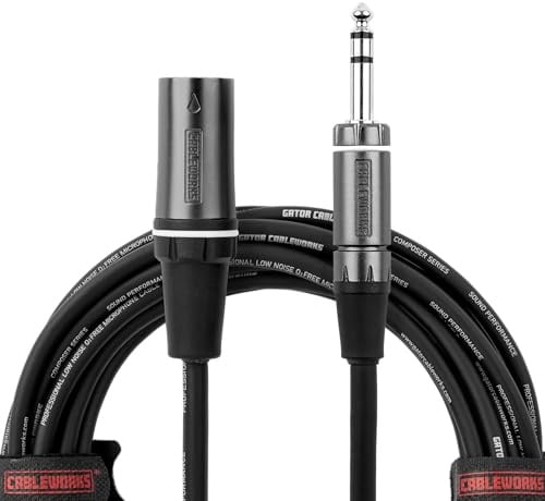 Gator Cableworks GCWC-XLR-05MTRS Composer Mikrofonkabel 1,5 m – XLR Male auf TRS – robust & flexibel