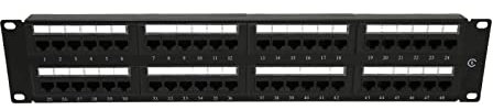 Panneau de Brassage Réseau 48 Ports CAT6, Panneau de Brassage Réseau Haute Vitesse 10G CAT6 RJ45 répertorié UL pour Armoire Standard 19 Pouces