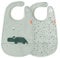 Done by Deer Lätzchen mit Klettverschluss 2 Pack Croco Grün - Weiche wasserdichte Baby Bibs mit praktische auffangschale – OEKO-TEX® zertifiziert Lätzchenset - 100% Polyester/PU Beschichtung