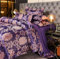 Tospass Satin Bettwäsche 135x200 2Teilig Violett Jacquard Stickerei Prozess Microfaser Blumen Bettwäsche-Sets Weich Kuschelig - 1 Bettbezüge 135x200 und 1 Kissenbezüge 80x80 mit Reißverschluss