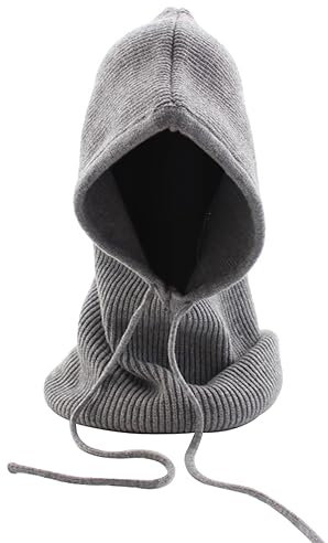 Cozylkx Damen Winter Sturmhaube Mütze Kaschmir Kordelzug Kapuze Mütze Beanie Skull Cap Ski Halswärmer Kapuzenschal Mütze