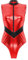 iEFiEL Damen Metallic Body Lackleder Bodysuit Catsuit Wetlook Jumpsuit Langarm/Kurzarm Turnanzug Ballettbody Trikotanzug Tanzkostüm Wa Rot L