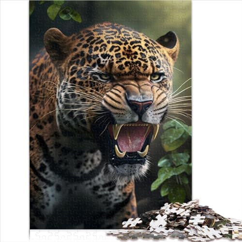 Jaguar Puzzles 1000 Teile für Erwachsene kreative Puzzles schwieriges Puzzle anspruchsvolles Spiel Geschenk Spielzeug Teenager Familienpuzzles 1000 Teile (75 x 50 cm)