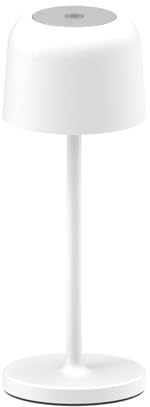 Tischleuchte, kabellos, Aluminium, Weiß, LED, SOPHIA WHITE, dimmbar, Höhe 28 cm