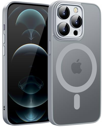 KPPIT Magnetic für iPhone 12 Pro Max Hülle für Magsafe, Handyhülle mit Magsafe Anti-Fingerabdruck Mattiert Durchscheinende Schutzhülle für iPhone 12 Pro Max case 6,7- Grau