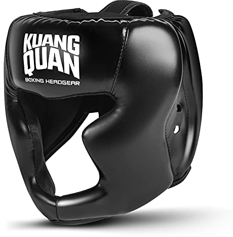 Kuang Quan Kopfschutz Boxen für Kickboxen, Kampfsport, MMA Training, Boxing Gesichtsschutz,Boxhelm mit maximalem Schutz (L)