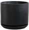 Olly & Rose Large Matt Black Plant Pot 35.5cm Extra Large Fibre Planter with Saucer - Large Indoor and Outdoor Plant Pot