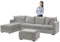 SYLC Samt Couch überzug L Form Sofabezug Ecksofa, Sofa Cover L Shape Stretch Mit Sitzkissen Rückenlehne, Universal Sofaüberwurf Waschbar (Light Grey,Kissen Rectangular-S)