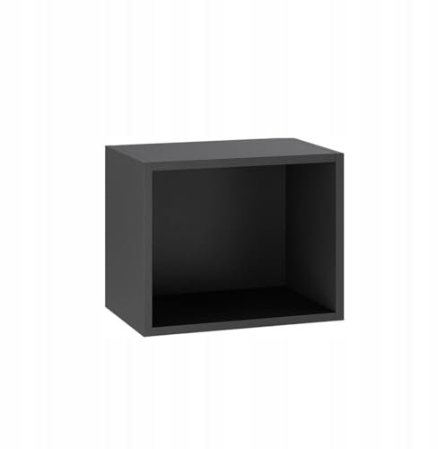 Laclar Hängeschrank Küchenschrank Korpus 45x36 cm ohne Front - Oberschrank mit Soft-Close Scharnieren & Gasdruckdämpfer - 18 mm Möbelplatte - zur Selbstmontage - Schwarz