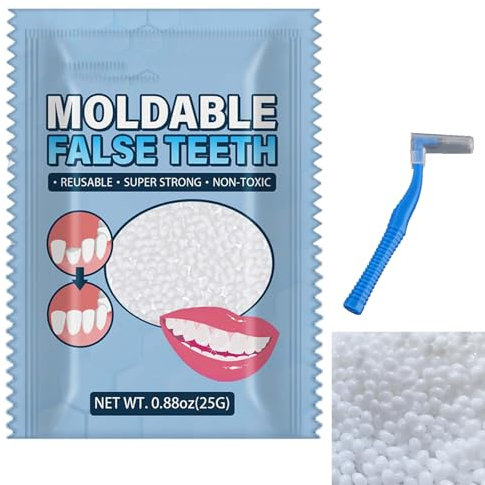 Kit Otturazione Denti,Granuli di dei Denti,Faccette Denti Cosmetici, Inferiore Denti Cosmetici,Protesi Dentarie Cosmetici Temporanee,Denti Temporanee,Spazzolini Interdentali