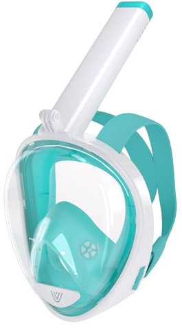 Vitare Máscara de Buceo para Adultos y Niños, Máscara Snorkel con Tecnología Antivaho y Antifugas, 180°Panorámica Careta para Bucear con Soporte de Cámara, Gafas Buceo de Cara Completa