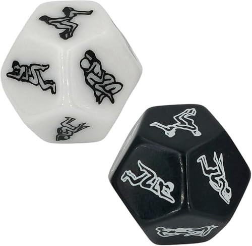 AJOHBM 2 pezzi Dadi di coppia, gioco di coppia, regalo di anniversario di matrimonio-Y8D12