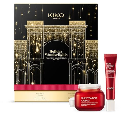 KIKO Milano Holiday Wonderlights Train Your Skin Face & Eyes Gift Set, Hautpflege-Geschenkset: Gesichtscreme Und Augenserum