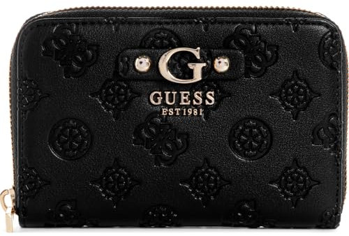 GUESS Damen Gerty Medium Zip Around Wallet, Schwarz, Einheitsgröße