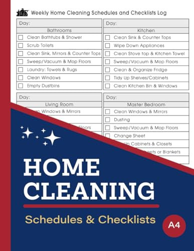Home Cleaning Schedules and Checklists: Stay Organized with Household Chores Log Book