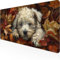 Speed Gaming Mauspad 1200 x 600mm, XXL Mousepad, Tischunterlage Large Size Groß, verbessert Präzision und Geschwindigkeit, abwaschbar - für Microsoft Maus und Tastatur Weiß Hund