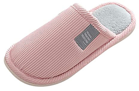 Damen-Hausschuhe, flauschige Hausschuhe, Flop-Schuhe für Damen, weiche Flip-Damen-Hausschuhe, Plüsch-Hausschuhe, warm, Schneemann-Hausschuhe, rose, 39 EU