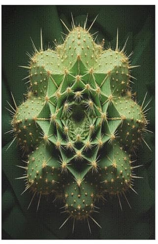 Kaktus Holzpuzzle 1000 Teile, Knobelspiele Für Erwachsene, Teenager, Puzzles Unmögliche - Kinder Puzzle Zimmer Deko （78×53cm）