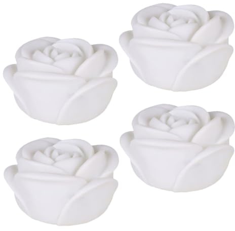 OSALADI 4stücke Rosenlicht Led Leuchte Weiß Pack Kreative Nachtlichter Form Deko Für Party Tisch Fensterbrett Ohne Rauch