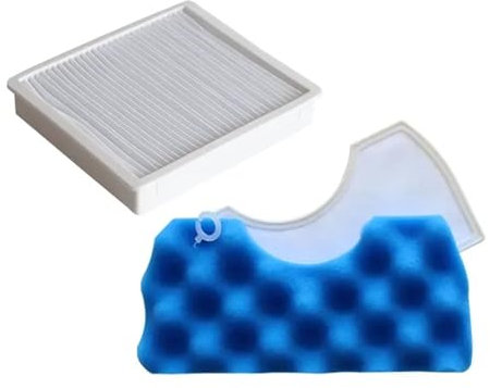 XUBOR 1 set di filtri in spugna blu + 1 set di filtri bianchi antipolvere, for Samsung, DJ63-00669A SC43-47 SC4520 SC4740 VC-9625 Accessori auto Filtro aspirapolvere lavabile(Blue)