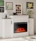 MachenFlame Elektrischer Kamin mit TV-Halterung, Entertainment-Center mit 23-Zoll-Heizung, Schublade mit Drucköffnung und Fernbedienung, 150 cm