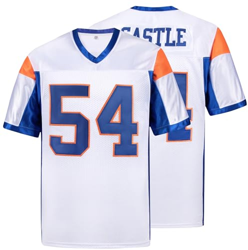 kioken Thad Castle Jersey, #54 Mountain State Football Jerseys for Men Blue White S-XXXL