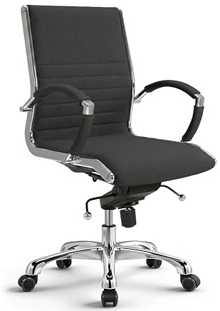 VERSEE Bürostuhl Montreal aus Stoff, Anthrazit, Sitzhöhe 52–64 cm | Ergonomischer Schreibtischstuhl mit Wippmechanik und Lendenstütze, für Büro und Homeoffice, bis 150 kg belastbar