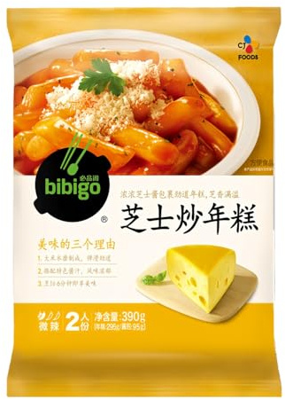 JOIYSVEN Hot Pot Rice Cake Strips with Sauce, 270g.Delicious and Easy-to-make Handmade Korean-style Soft and Spicy Stir-fried Rice Cakes, Similar To Those in Korean Dramas. (Cheese Flavor)