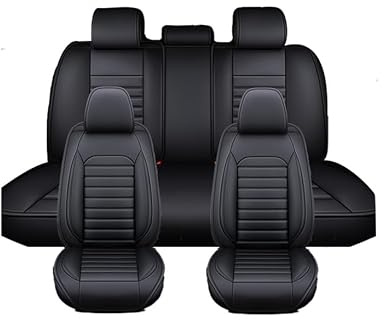 EKEGUY Auto Sitzbezüge Sets Für Mercedes CLK-Klasse W208 W209, Universal wasserdicht Kunstleder Autositzbezüge Komfortabler Autositzbezug Full Set SitzbezüGe(Black)