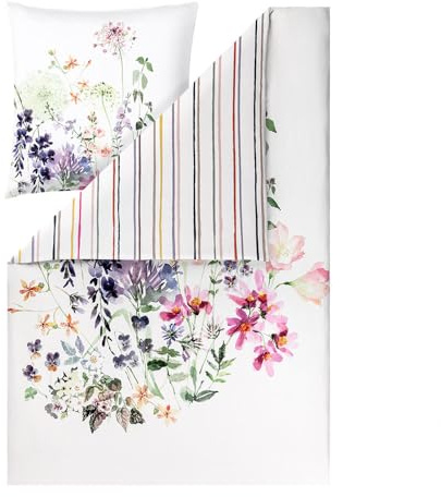 ESTELLA Bettwäsche Willow | Multicolor | 135x200 cm + 80x80 cm | seidig-glänzende Oberfläche | pflegeleicht & trocknerfest | atmungsaktiv & anschmiegsam | 100% Baumwolle