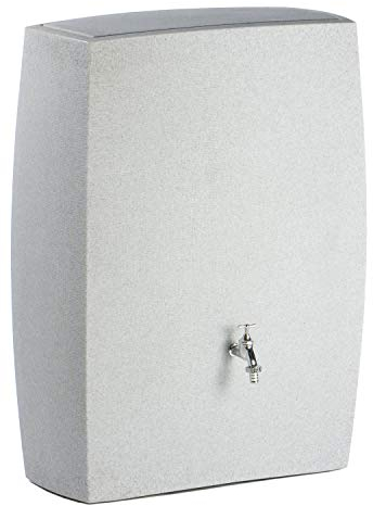 Regentonne eckig Regenwassertank Noblesse 275 Liter Granit grau aus UV- und witterungsbeständigem Material. Regenfass BZW Regenwassertonne mit kindersicherem Deckel