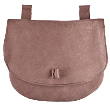 Ulfberth - Mittelalterliche Gürteltasche aus Leder - Halbrunde Tasche für Reenactment, LARP und Historische Festivals