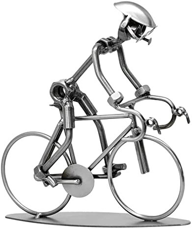 metalman24 Schraubenmännchen Fahrrad Rennrad Radfahrer - Handarbeit Geschenkidee Metallfigur Metallmännchen Stahlfigur Schraubenmännle - Deko für Büro & Zuhause