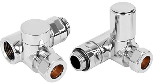 Dual Fuel Corner Towel Radiator Valve Angled