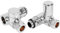 Dual Fuel Corner Towel Radiator Valve Angled