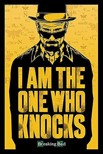 Breaking Bad Close Up Poster I am The one who Knocks (61 cm x 91,5 cm) + 2 St. Schwarze Posterleisten mit Aufhängung