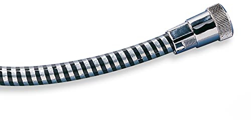 TATAY Flexible de douche renforcé, 2M, PVC Flexo, filetage universel G 1/2 », chrome noir
