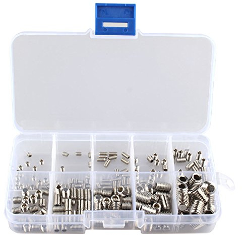 HALJIA 200 Head Grub Stecknuss Verschluss Edelstahl M3 M4 M6 M8 Schraube flach Sortiment Set Kit